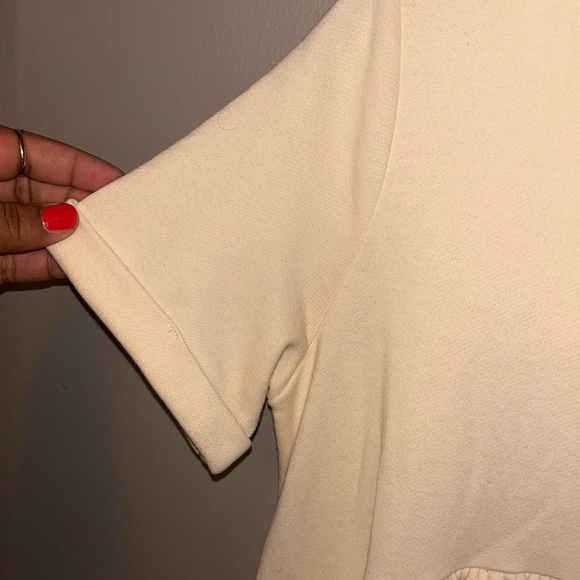 The Native One dress - cream 100% cotton tiered mini dress w/pockets - Picture 4 of 9